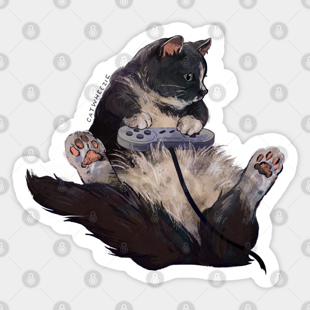 Epic Gamer Cat - Cats - Sticker | TeePublic